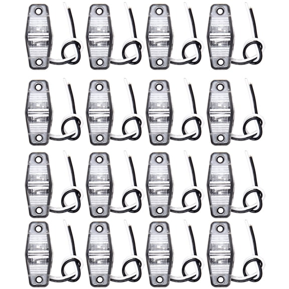 CCIYU 16pcs 2 Diode Amber Universal LED Fender Marker Lamp Kits Clear Lens Waterproof Trailer Automotive Boat Side Marker Lights
