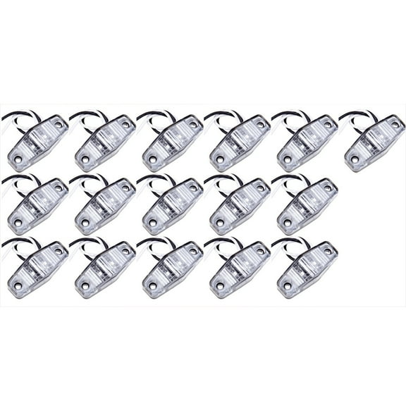 CCIYU 16pcs 2 Diode Red Universal LED Side Marker Lights Kits Clear Lens Waterproof Trailer Fender Marker Lamp Automotive Boat Clearance Light