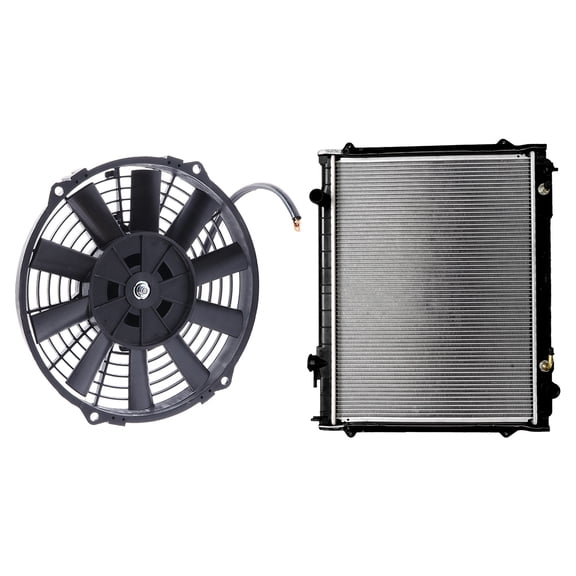 CCIYU 1Pc Radiator Cooling Fan and 1Pc Radiator Component Replacement Applicable for 1995-2004 for Toyota Tacoma