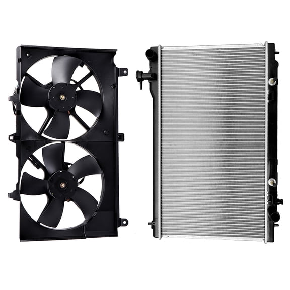 CCIYU 1Pc Radiator Cooling Fan and 1Pc Radiator Component Replacement Applicable for 2003-2007 for Infiniti G35 3.5L