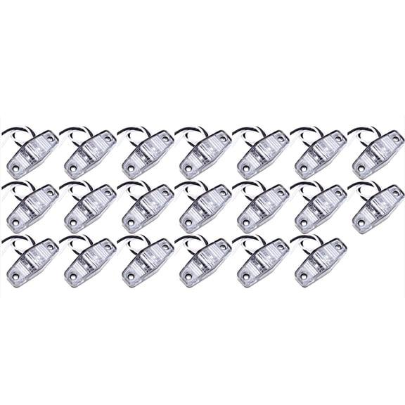 CCIYU 20pcs 2 Diode Red Universal LED Side Marker Lights Kits Clear Lens Waterproof Trailer Fender Marker Lamp Automotive Boat Clearance Light