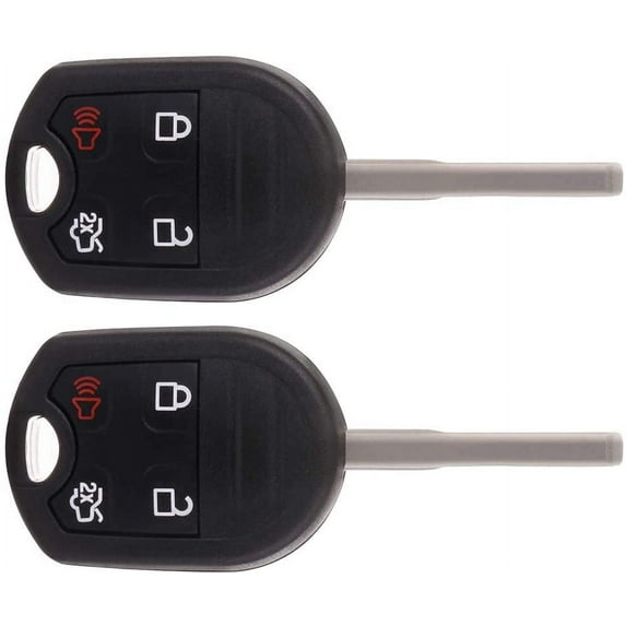 CCIYU 2PCS Uncut 4 Buttons Keyless Entry Remote Fob Replacement for Ford for Fiesta for Escape for Focus for Transit for C-Max for Transit Connect F150 F350 F450 F550 (CWTWB1U793)