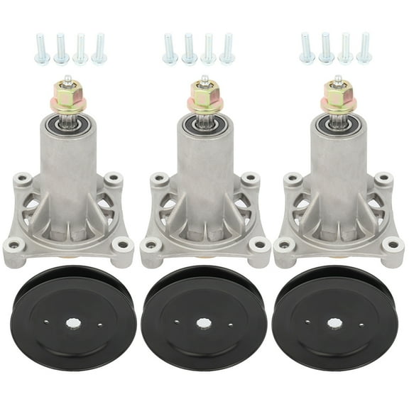CCIYU 3 pack Mower Spindle Spindle Assembly with w/PULLEY fit for 153535 - 42 48 Deck for Husqvarna 532 Ariens 187292 Mowers