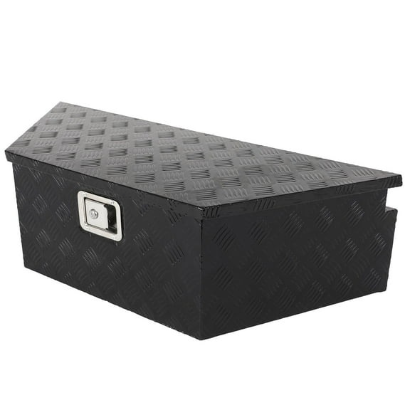 CCIYU 39inch Lockable Truck Bed Storage Tool Box Compatible for Most Models Black Toolbox, Rear Wheel Well Toolbox Trapezoid