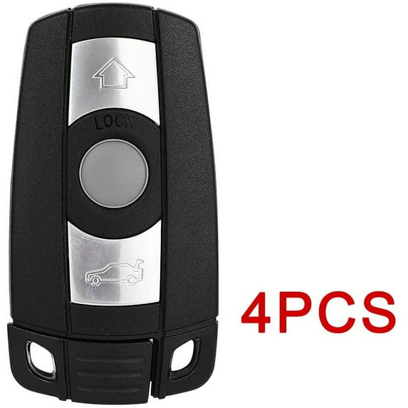 CCIYU 4 X Flip Key Fob Uncut Blade (SHELL CASE) 3 Buttons Replacement for Smart Key Shell Blade Fob E90 E91 E92 E60 Remote Case for BMW 1 3 5 6 X Series Fits select: 2007-2012 BMW 328