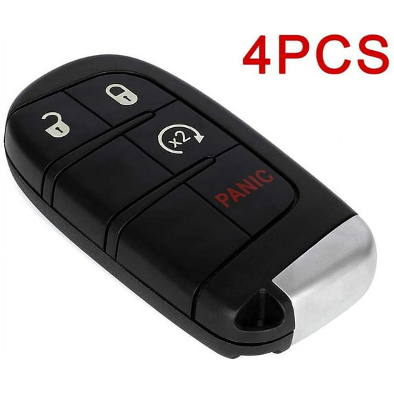 CCIYU 4 X Flip Key Fob Uncut Blade (SHELL CASE) 4 Buttons Replacement for 4 Button M3N-40821302 for 11-18 for Dodge for Charger 15-18 for Dodge for Challenger with FCC: M3N-40821302 M3N40821302