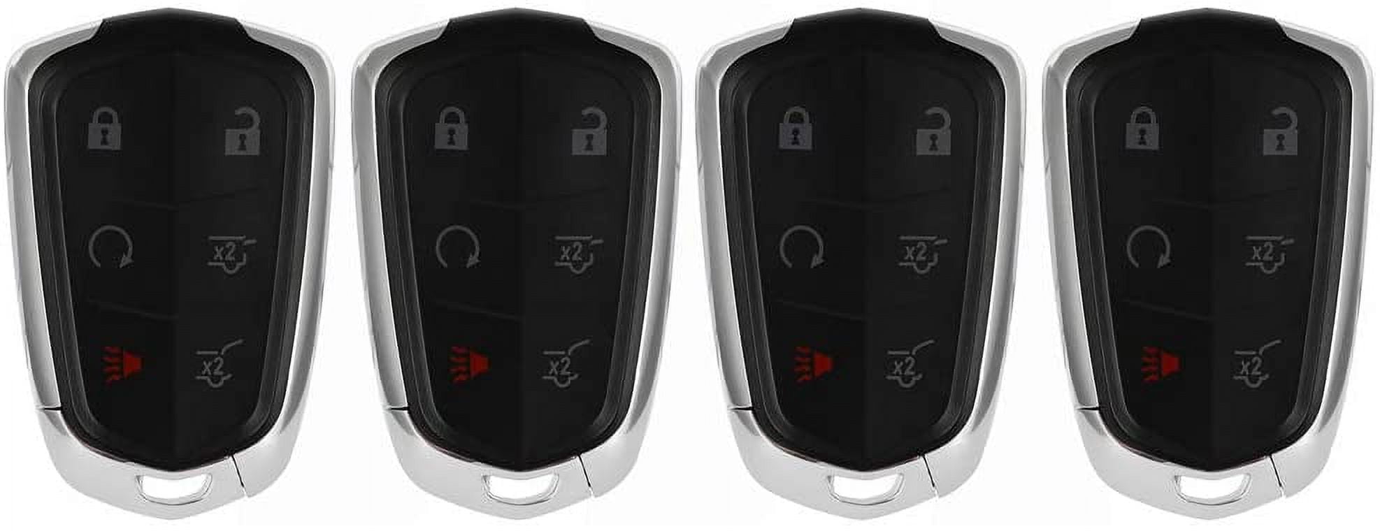 CCIYU 4 X Flip Key Fob Uncut Blade (SHELL CASE) 6 Buttons Replacement for  Cadillac 2014 2019 SRX 3 BUTTON FCCID: HYQ2AB by AUTO KEY MAX (SINGLE) with 