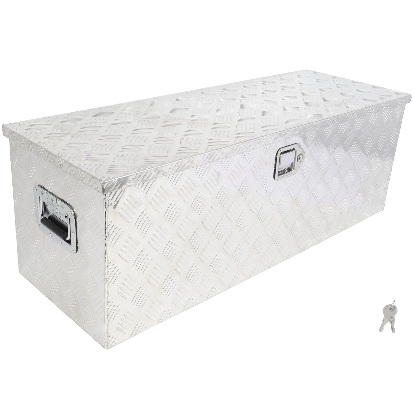 CCIYU 44 Inch Aluminum Truck Bed Toolboxes, Heavy Duty Truck Tool Box with Lock Keys, Storage Tool Box Chest Box Organizer for Pickup, RV, Truck Bed, Trailer, 44"x15"x15", Silver