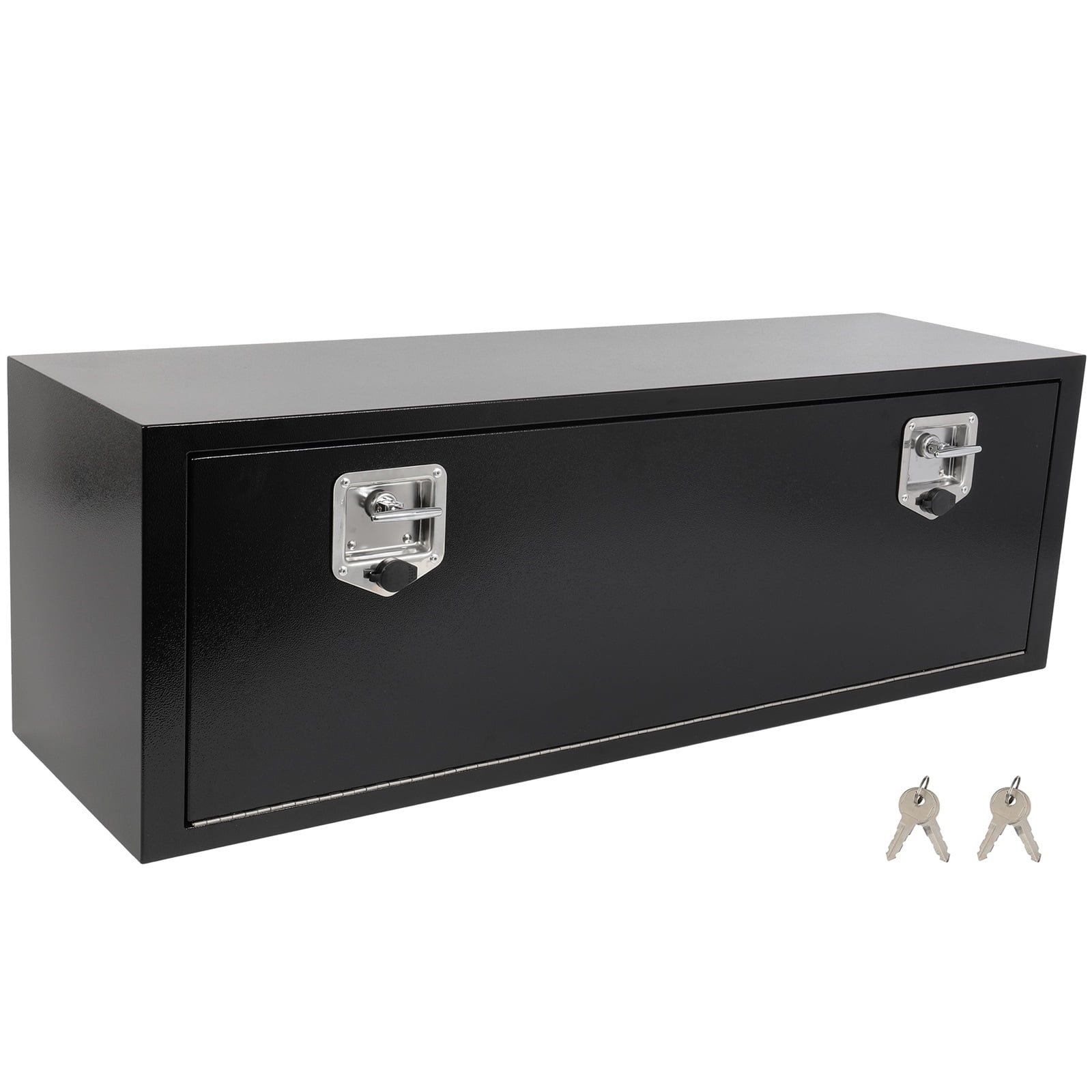 CCIYU 48 Inch Iron Truck Bed Toolboxes, Heavy Duty Truck Tool Box with Lock Keys, Storage Tool Box Chest Box Organizer for Pickup, RV, Truck Bed, Trailer, 48"x 14"x16", Black
