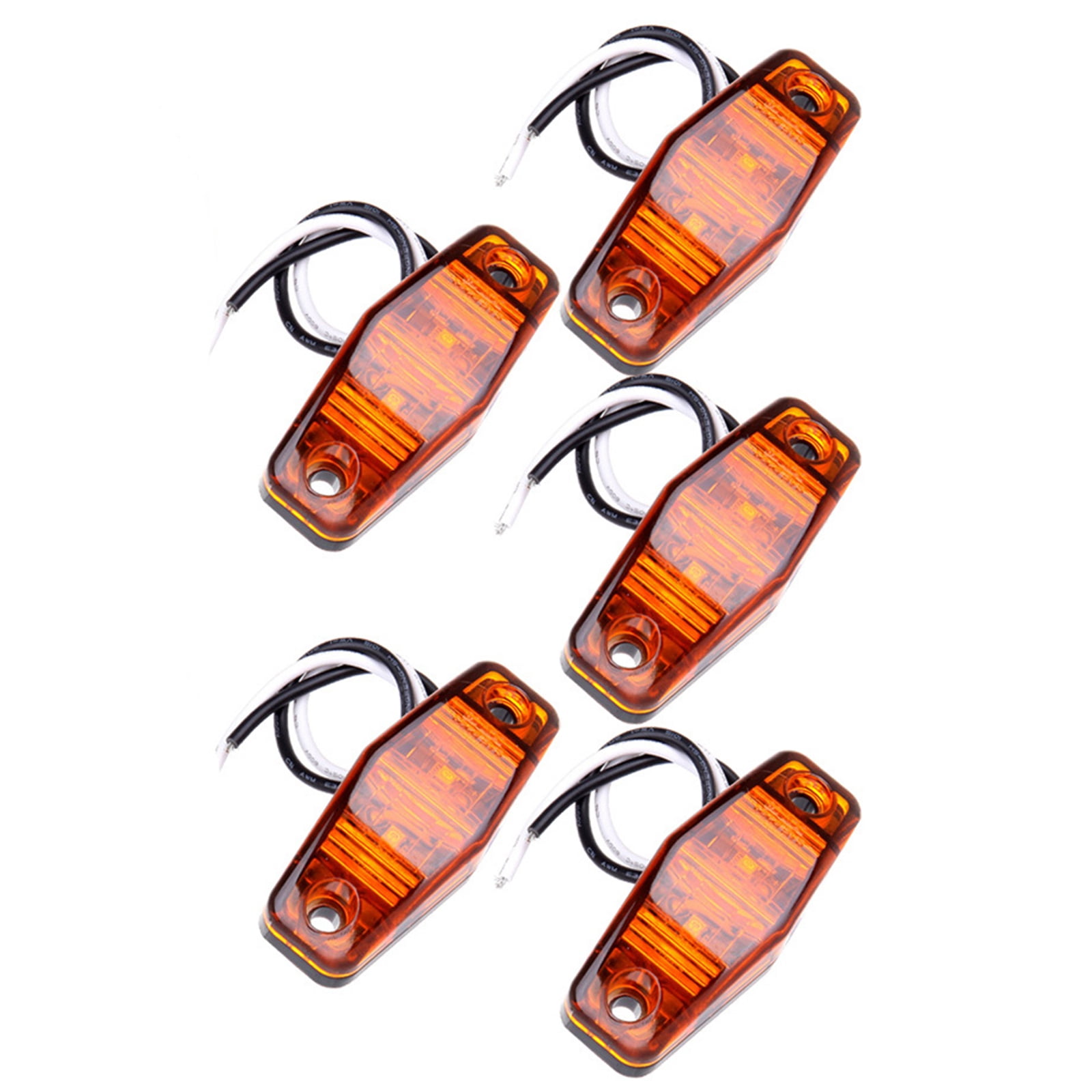Side Led Light Yellow CCIYU 5pcs 2 Diode Yellow Universal LED Side Marker Lights Kits Amber ...