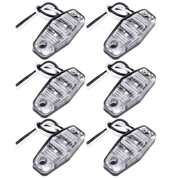 CCIYU 6 Pack Side Fender Marker Amber Clear Lens Universal Surface Mount LED Light Repeaters