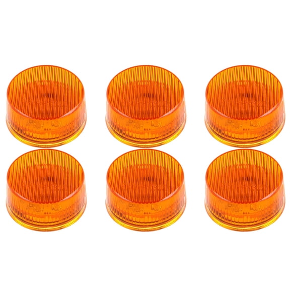 CCIYU 6Pcs Amber Led 12V Round Side Marker Light Clearance Lamp Assembly Trailer Truck