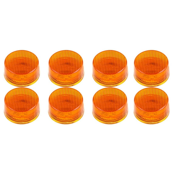 CCIYU 8Pcs Amber Led 12V Round Side Marker Light Clearance Lamp Assembly Trailer Truck