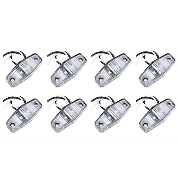 CCIYU 8pcs 2 Diode Red Universal LED Side Marker Lights Kits Clear Lens Waterproof Trailer Fender Marker Lamp Automotive Boat Clearance Light