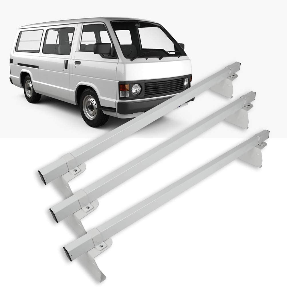 CCIYU Adjustable Roof Ladder Racks 60 Van Ladder Rack for Nissan NV200 2013 2018 without Rain Gutters Drilling RequiredA White Powder Coated Steel Roof Mount Van Rack 500 lb. Capacity Walmart