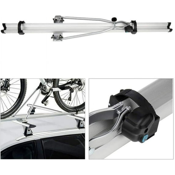 CCIYU Bike Roof Carrier Fits Most Size Crossbar Aluminum Car Rooftop Bike Carrier Bicycle Racks with Lock