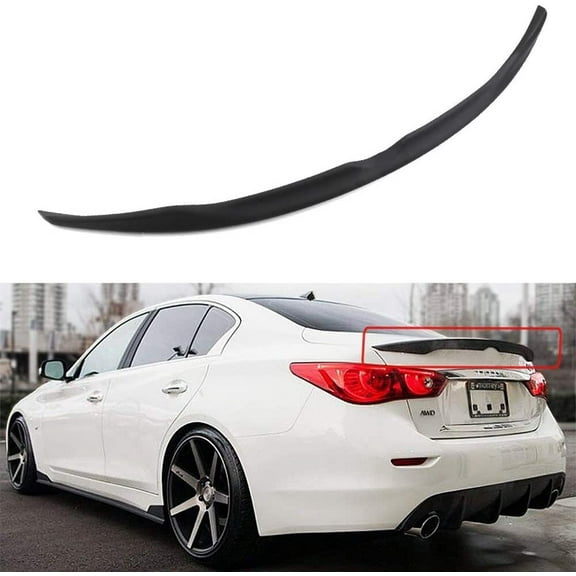 CCIYU Black ABS Rear Spoiler Wing Accessories for 2014 2015 2016 2017 2018 for Infiniti Q50 Stylish Trunk Spoiler Wing