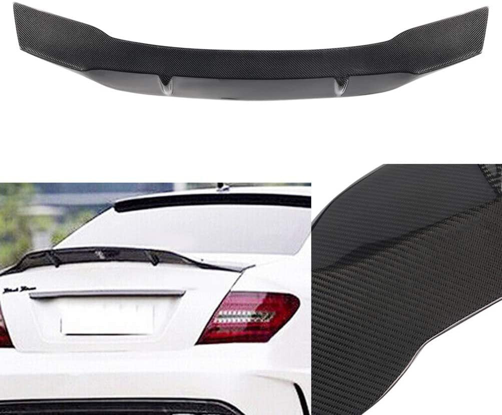 CCIYU Black Carbon Fiber Rear Stylish Trunk Spoiler Wing Accessories for  Mercedes-Benz C300 Sedan 3.0L Luxury Fits select: 2012 MERCEDES-BENZ C 250  4MATIC, 2013 MERCEDES-BENZ C 300 4MATIC 