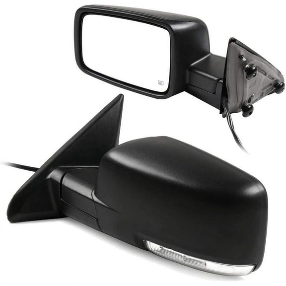 CCIYU Black Power Left and Right Side View Mirror Manual Folding Heated Turn Signal Fits for 2009-2010 For Dodge For Ram 1500 2011-2013 For Dodge For Ram 1500 2011-2015 For Dodge For Ram 2500 3500