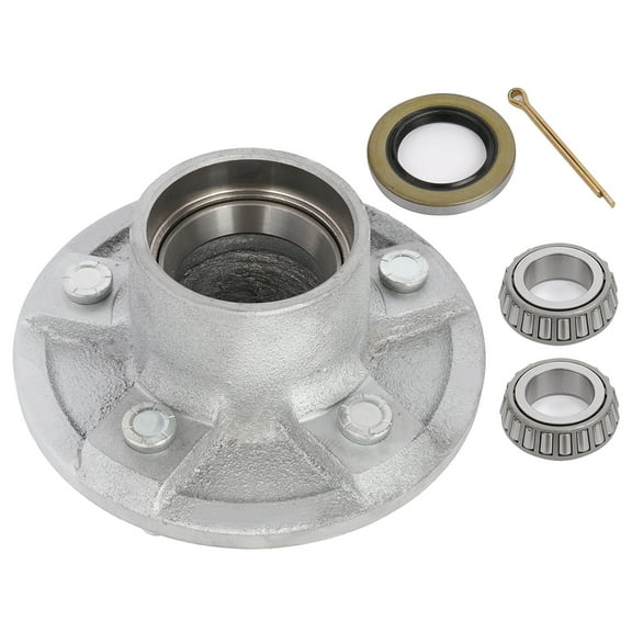 CCIYU Boat Trailer Galvanized Hub Axle Kit 5-4.5 Bolt Circle Wheel Hub Kit 3500lb Axle 5 Bolt Lug Greased Bearings 68149 & 44649