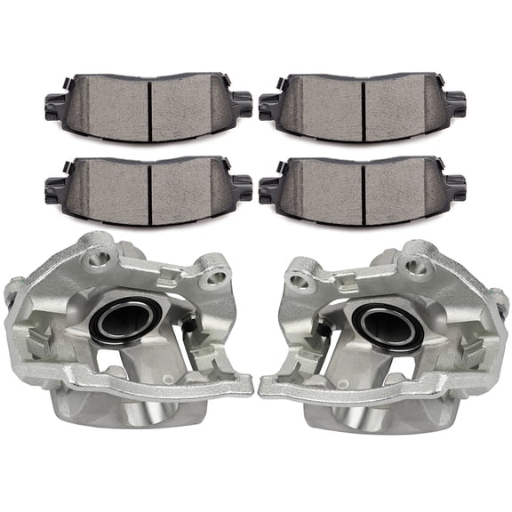 CCIYU Brake Caliper with Pads,Rear 2 Powder-Coated Caliper & 4 Quiet Low Dust Ceramic Pads fit for Buick Rainier, for Chevy Trailblazer,for GMC Envoy,for Isuzu Ascender,for Oldsmobile Bravada