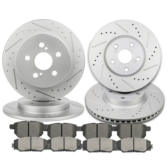 CCIYU Brakes Kits with Brakes Pads and Rotors Front Rear for 2009-2010 for Pontiac Vibe ,2009-2011 2014-2019 for Toyota Corolla ,2009-2013 for Toyota Matrix