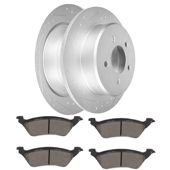 CCIYU Brakes Kits with Brakes Pads and Rotors Rear for 2001-2007 for Chrysler Town & Country, 2001-2007 for Dodge Caravan, 2001-2007 for Dodge Grand Caravan