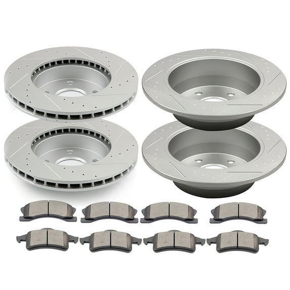CCIYU Brakes Kits with Brakes Pads and Rotors Front Rear for 1999 2000 2001 2002 2003 2004 for Jeep Grand Cherokee