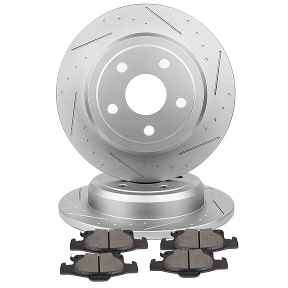 CCIYU Brakes Kits with Brakes Pads and Rotors Rear for 2011-2018 for Dodge Durango,2011-2018 for Jeep Grand Cherokee