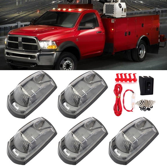 CCIYU CCIYU 5 pcs Cab Roof Running Top Marker Lights Amber LED With a set of Switch assembly fit for 2017-2019 for Ford F250 F350 Super Duty