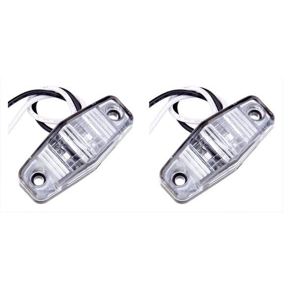 CCIYU Car Marker Light 2Pack 2 Diode Red Universal LED Side Marker Lights Kits Clear Lens Waterproof Trailer Fender Marker Lamp Automotive Boat Clearance Light
