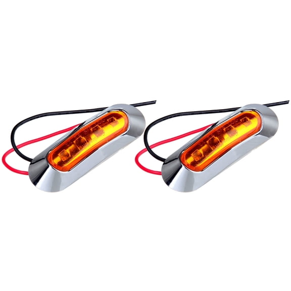 CCIYU Car Marker Light Side Marker Light Universal 2Pack Amber 4LED Side Marker Light Bulbs Replacement fit for Truck Bus Boat Trailer Indicator Light Side Marker Assembly