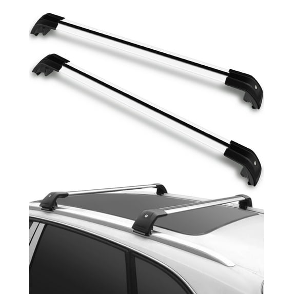 CCIYU Cargo Racks for Mitsubishi Outlander 2013-2019 Rooftop Luggage Canoe Kayak Carrier Rack Silver Roof Rack Cross Bar - Fits Side Rails Models ONLY