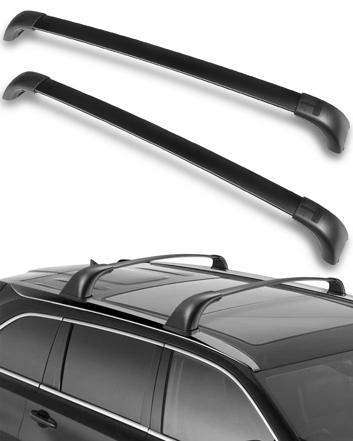 SCITOO Fit For 2008 2009 2010 2011 2012 2013 For Toyota Highlander Sport Utility Aluminum Alloy Roof Top Side Rails Set Rock Rack Side Rails
