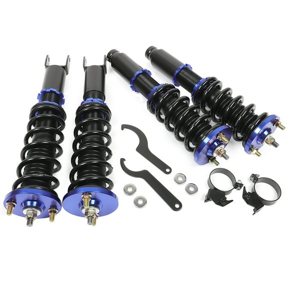 CCIYU Coilover Suspension Shock Absorbers Adjustable Coilovers Lowering Kit Fit for 1994-2001 for Acura Integra (Need spacers for rear coilover) /1992-2000 for Honda Civic - Blue