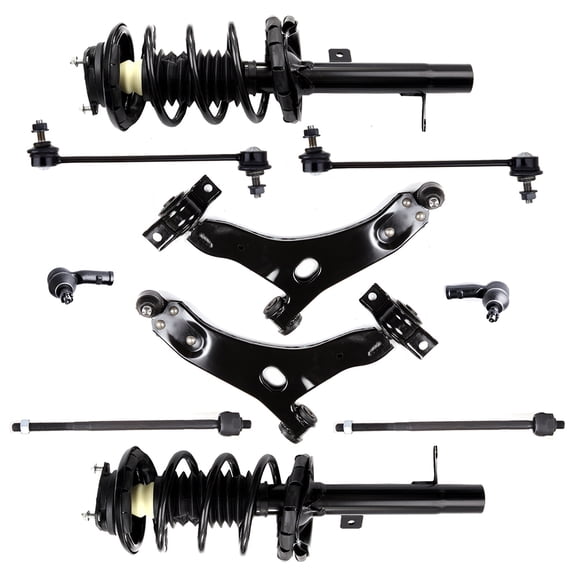 CCIYU Complete Suspension Kit Fits 00 01 02 03 04 for Focus Includes Strut Spring Assembly, Control Arm and Ball Joint Assembly, Tie Rod End, Stabilizer Bar Link Kit
