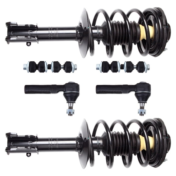 CCIYU Complete Suspension Kit Fits 01 02 03 04 05 06 07 08 09 10 PT Cruise Includes Strut Spring Assembly, Stabilizer Bar Link Kit, Tie Rod End Fits select: 2005-2006 CHRYSLER PT CRUISER TOURING