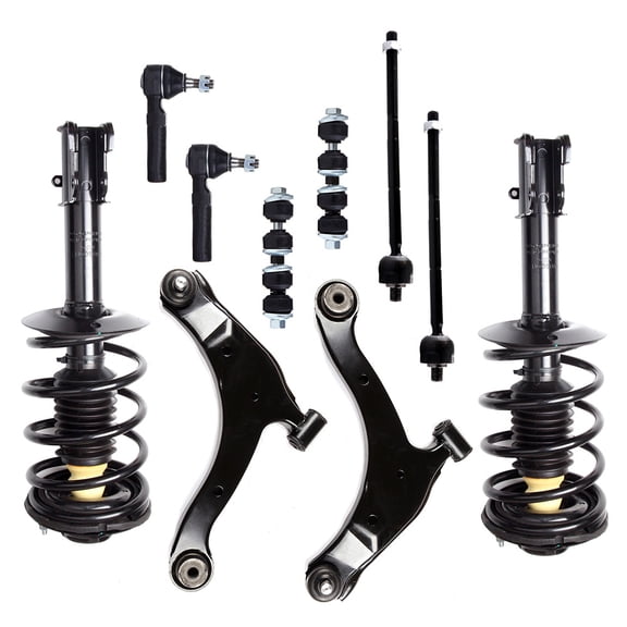 CCIYU Complete Suspension Kit Fits 01 02 03 04 05 06 07 08009 10 PT Cruiser Includes Strut Spring Assembly, Control Arm and Ball Joint Assembly, Stabilizer Bar Link Kit, Tie Rod End