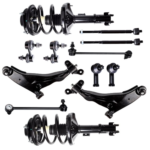 CCIYU Complete Suspension Kit Fits 02 03 04 05 Sebring Includes Strut Spring Assembly, Control Arm and Ball Joint Assembly, Stabilizer Bar Link Kit, Stabilizer Bar Link, Tie Rod End