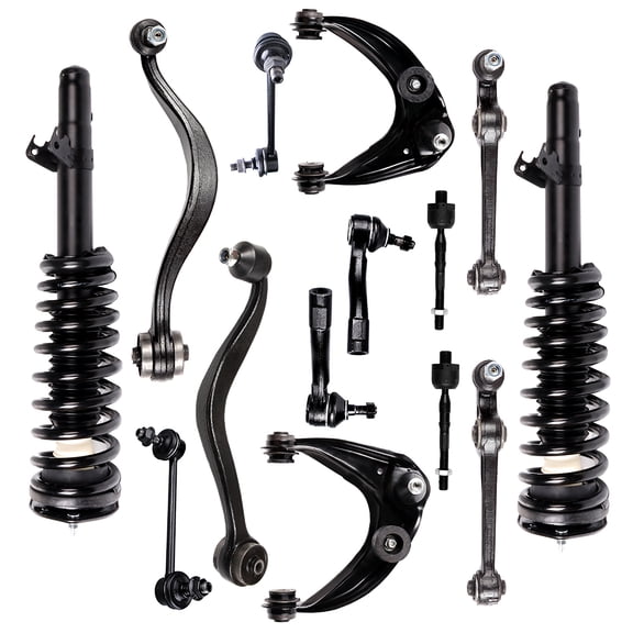 CCIYU Complete Suspension Kit Fits 03 04 05 06 07 for Mazda 6 Includes Strut Spring Assembly, Control Arm and Ball Joint Assembly, Stabilizer Bar Link, Tie Rod End