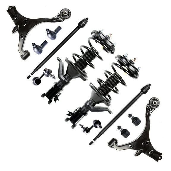 CCIYU Complete Suspension Kit Fits 03 04 05 for Honda Civic Includes Strut Spring Assembly, Control Arm, Ball Joint, Stabilizer Bar Link Kit, Tie Rod End Fits select: 2003-2005 HONDA CIVIC LX