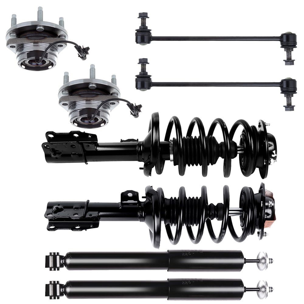 CCIYU Complete Suspension Kit Fits 04 05 06 07 08 09 10 11 12 for Chevrolet for Malibu Includes Strut Spring Assembly, Rear Shock Absorber, Wheel Hug, Stabilizer Bar Link Kit