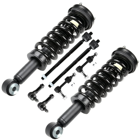CCIYU Complete Suspension Kit Fits 04 05 for F-150 Includes Strut Spring Assembly, Stabilizer Bar Link, Tie Rod End Fits select: 2004 FORD F150 SUPERCREW, 2005 FORD F150