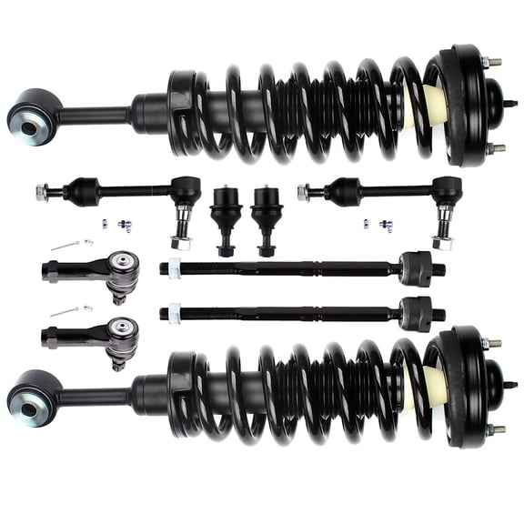 CCIYU Complete Suspension Kit Fits 04 05 for F-150 Includes Strut Spring Assembly, Stabilizer Bar Link, Tie Rod End, Ball Joint