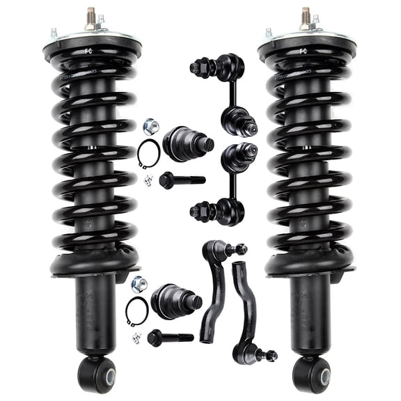 CCIYU Complete Suspension Kit Fits 05 06 07 08 09 10 11 12 Xterra Includes Strut Spring Assembly, Stabilizer Bar Link, Control Arm and Ball Joint Assembly, Tie Rod End