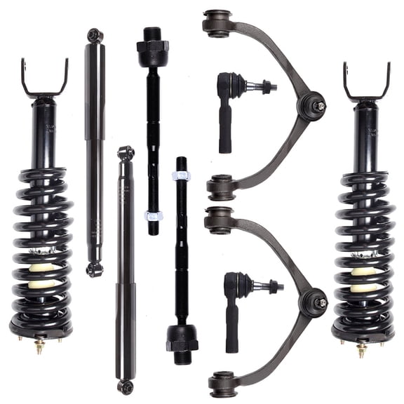 CCIYU Complete Suspension Kit Fits 05 06 07 08 09 for Dodge Dakota Includes Strut Spring Assembly, Rear Shock Absorber, Control Arm and Ball Joint Assembly, Tie Rod End