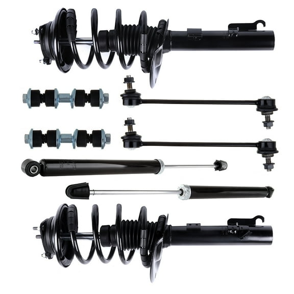 CCIYU Complete Suspension Kit Fits 06 07 08 09 10 11 for Focus Includes Strut Spring Assembly, Rear Shock Absorber, Stabilizer Bar Link Kit Fits select: 2009-2011 FORD FOCUS SE, 2006 FORD FOCUS ZX4