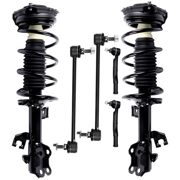 CCIYU Complete Suspension Kit Fits 07 08 09 10 11 12 Versa Includes Strut Spring Assembly, Stabilizer Bar Link, Tie Rod End Fits select: 2007-2012 NISSAN VERSA S/SL