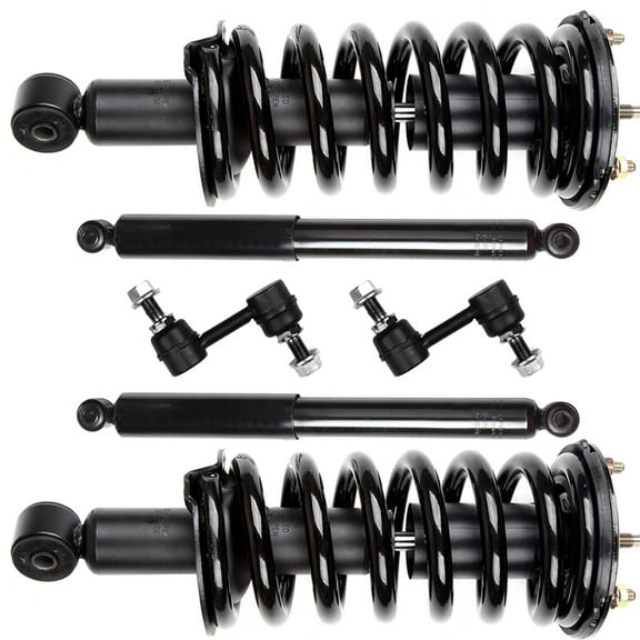 CCIYU Complete Suspension Kit Fits 2004 2005 2006 2007 2008 2009 2010 2011 2012 2013 2014 2015 for Nissan Titan Includes Front Strut Spring Assembly Rear shock absorber Stabilizer Bar Link