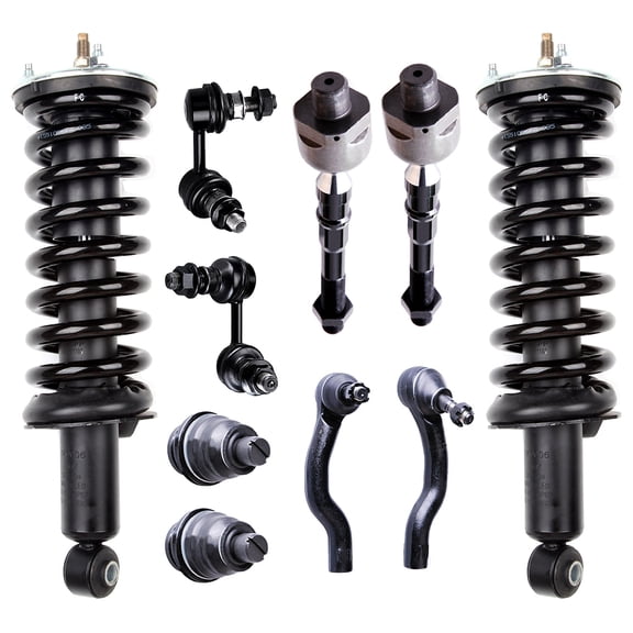 CCIYU Complete Suspension Kit Fits 2005 2006 2007 2008 2009 2010 2011 2012 for Nissan Pathfinder Includes Front Strut Spring Assembly Tie Rod End Rack End Stabilizer Bar Link Ball Joint